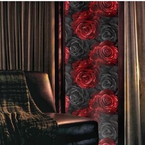 NIP 2 Rolls 16"x118" Gothic Dramatic Red Dark Rose Leaf Double Side Window Films